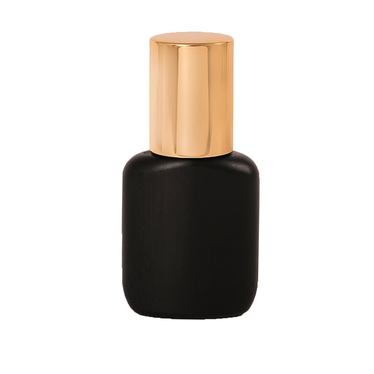 BLACK SQUOVAL BOTTLE GOLD METALLIC TOP