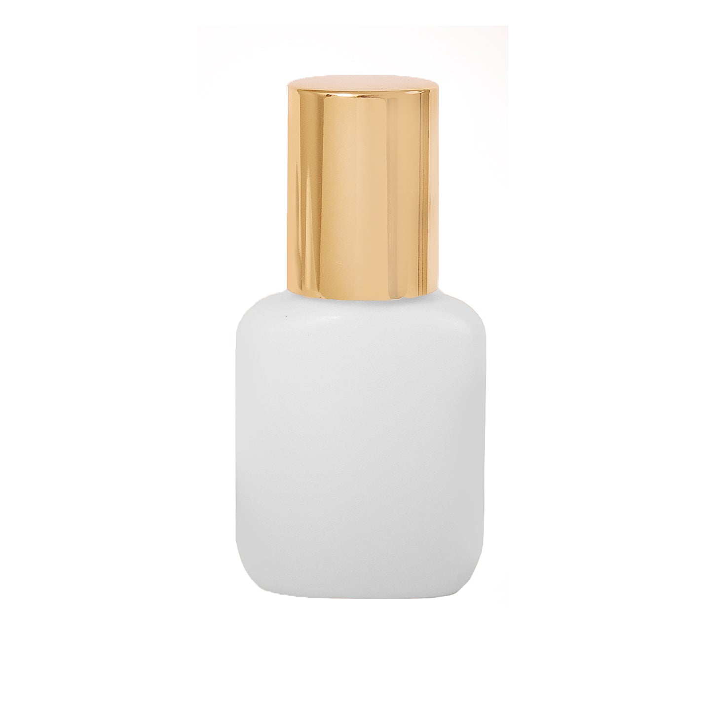 WHITE SQUOVAL BOTTLE GOLD METALLIC TOP